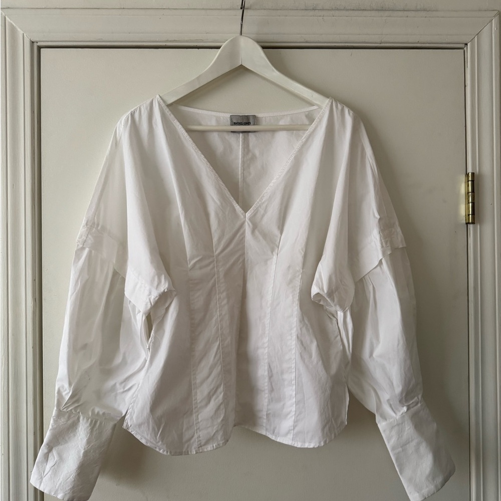 Rachel Comey White Cotton Poplin Blouse